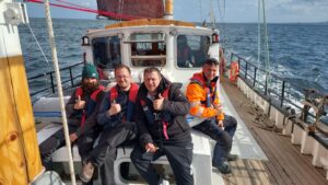 Trainees on board the Old Liffey Ferry