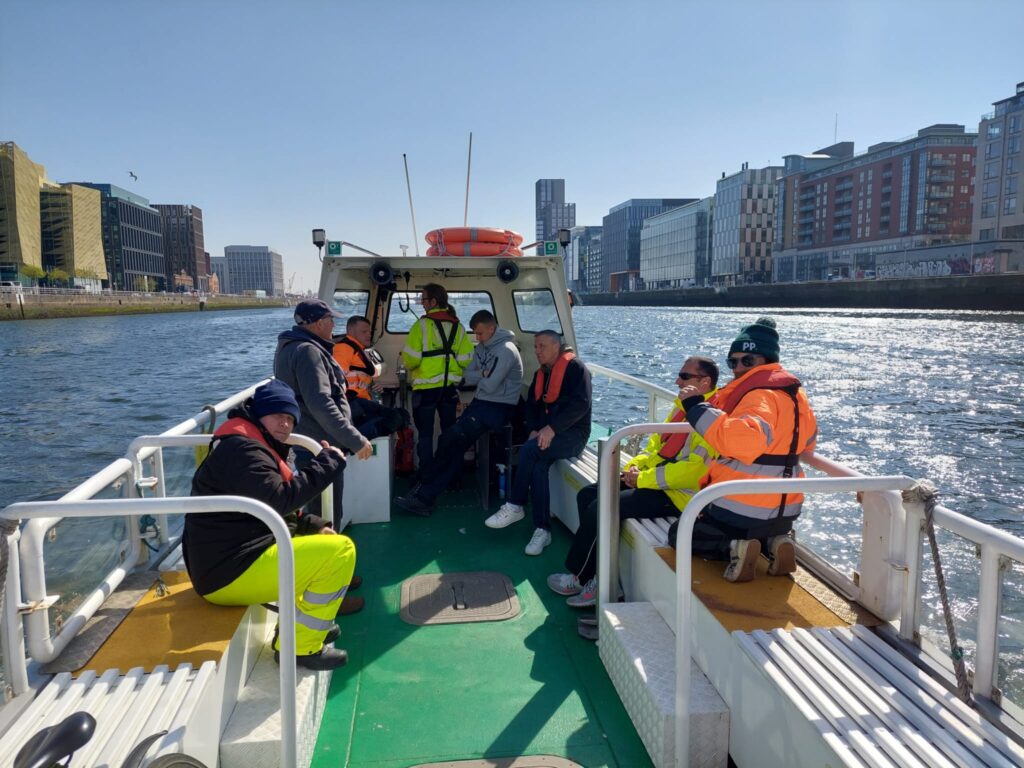 Trainees on board the Old Liffey Ferry